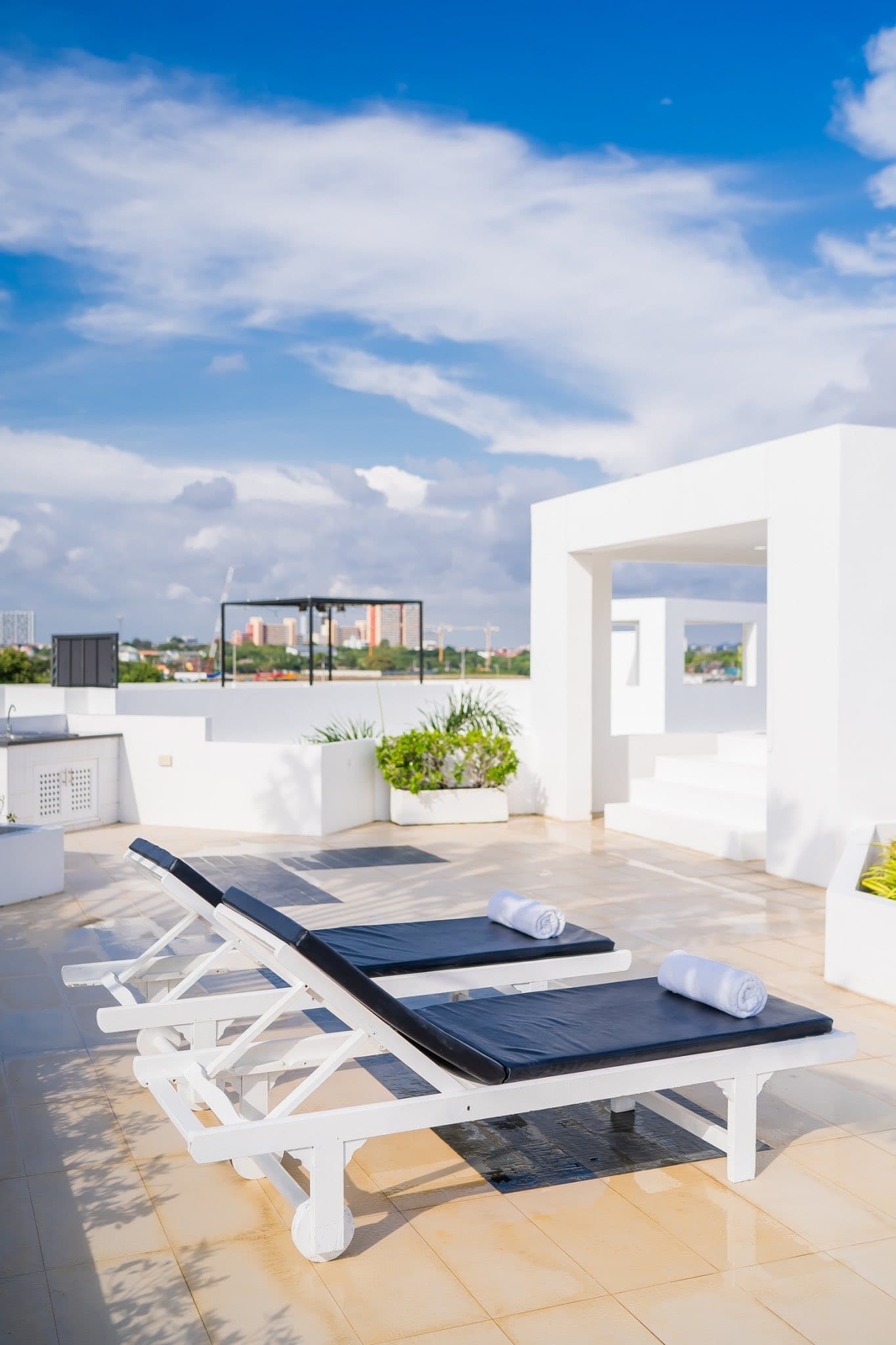 Private pool villa with sunbed relaxation area in Pattaya